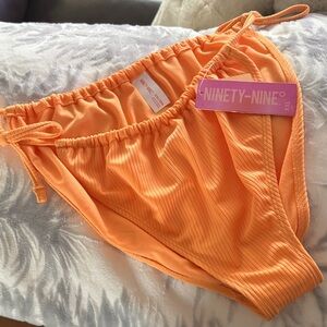 Ninety-Nine  Orange Ribbed  side  tie Bikini Bottoms XXL